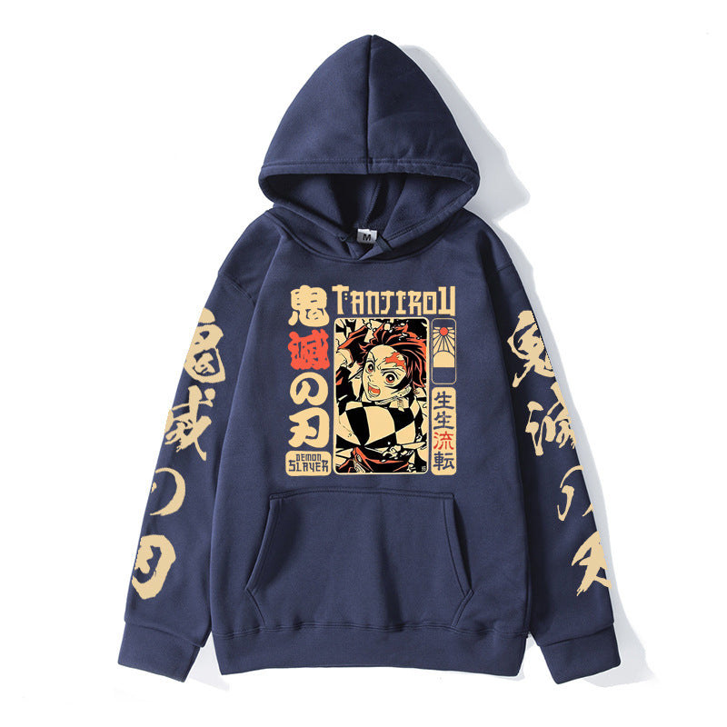 Anime Hoddies Anime Kimetsu No Yaiba Sweatshirt Autumn and Winter Fleece Hoodie