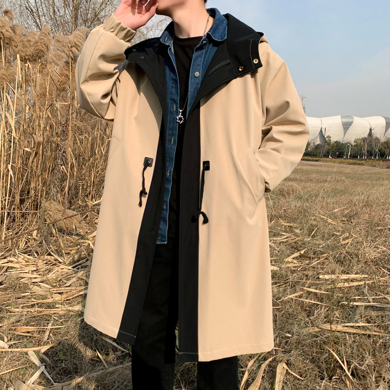 MEN'S Hoodie Fake Two Parka Loose