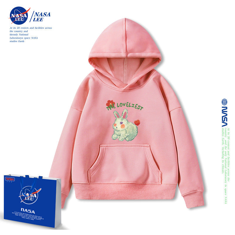 Nasa Children Hoodie Nasa Hooded Sweater Women'S Loose Fleece-Lined