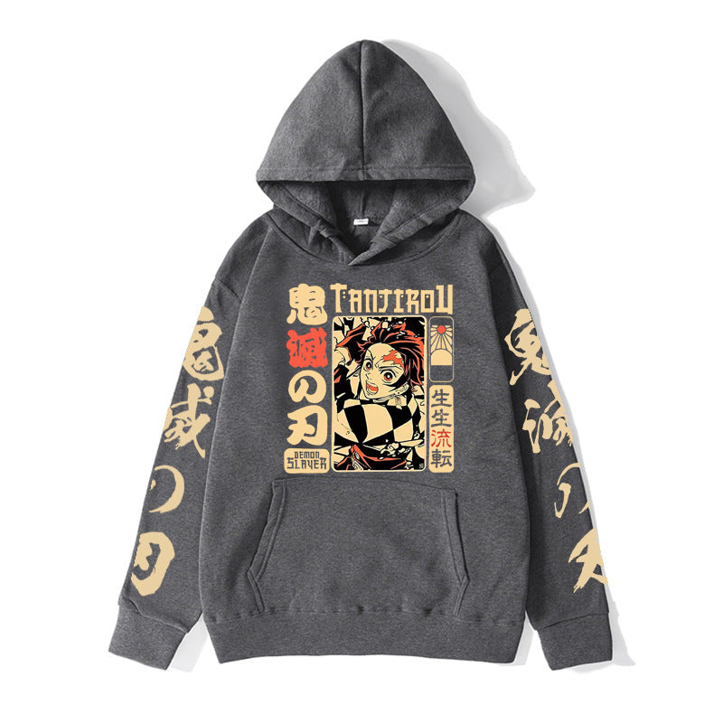 Anime Hoddies Anime Kimetsu No Yaiba Sweatshirt Autumn and Winter Fleece Hoodie
