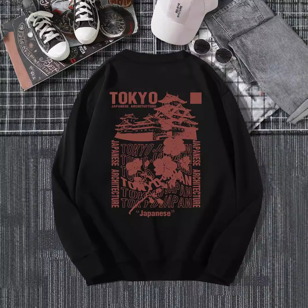 Sakura Printing Spring Casual Hoodies