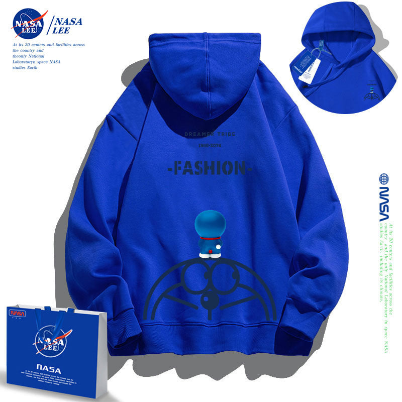 NASA Children Hoodie NASA Joint Name Doraemon Children's Hooded Sweatshirt Fleece-Lined