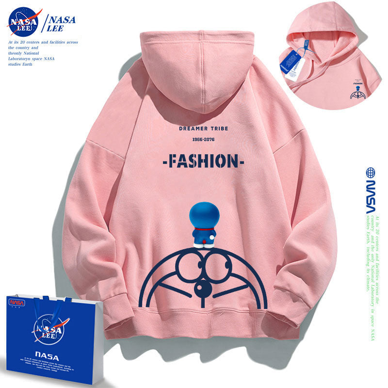 NASA Children Hoodie NASA Joint Name Doraemon Children's Hooded Sweatshirt Fleece-Lined