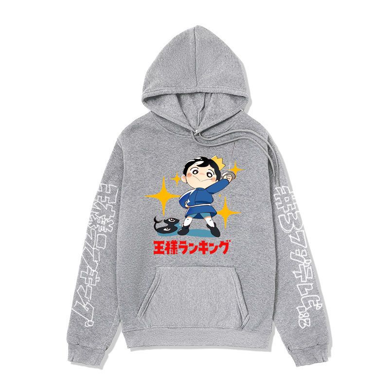 Anime Hoddies Poji King Printed Hoodie Autumn and Winter Fleece-Lined Hoodies
