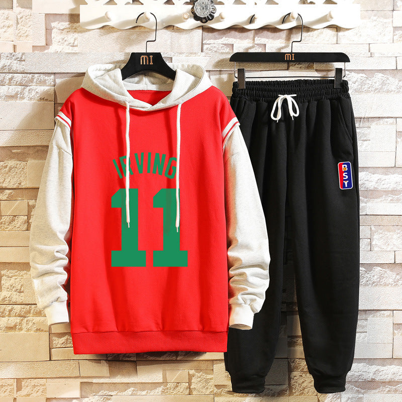 MEN'S Hoodie Printed Two-Piece Suit