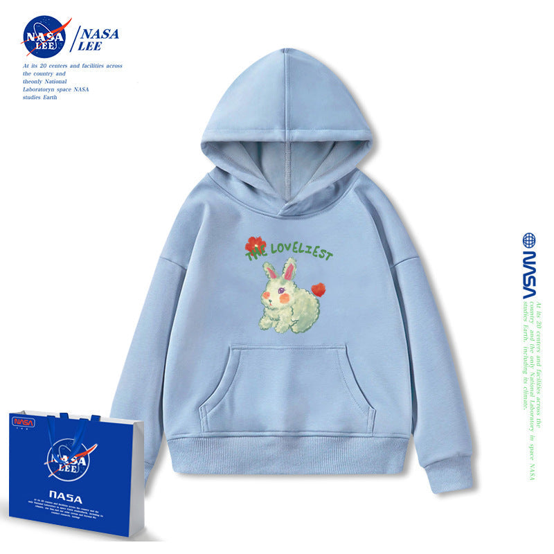 Nasa Children Hoodie Nasa Hooded Sweater Women'S Loose Fleece-Lined