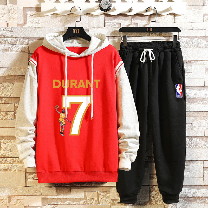 Men's Hoodie Suit Ankle-Tied Trousers Two-Piece Set