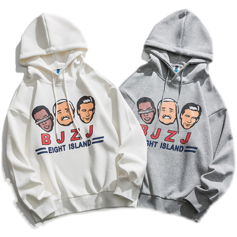 Men's Graphic Hoodies Men's Autumn Printed Casual Hooded Sweater Loose Top