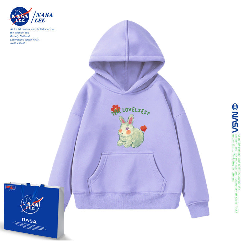 Nasa Children Hoodie Nasa Hooded Sweater Women'S Loose Fleece-Lined