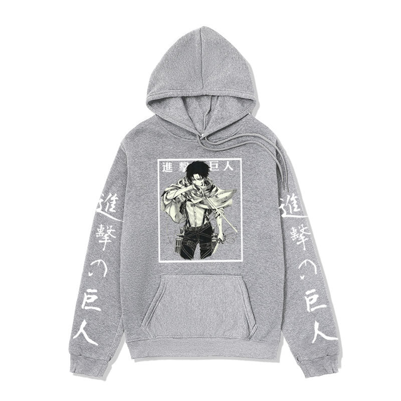 Anime Hoddies Autumn and Winter Fleece-Lined Hoodie Sun Man Attack on Titan Series Hoodie