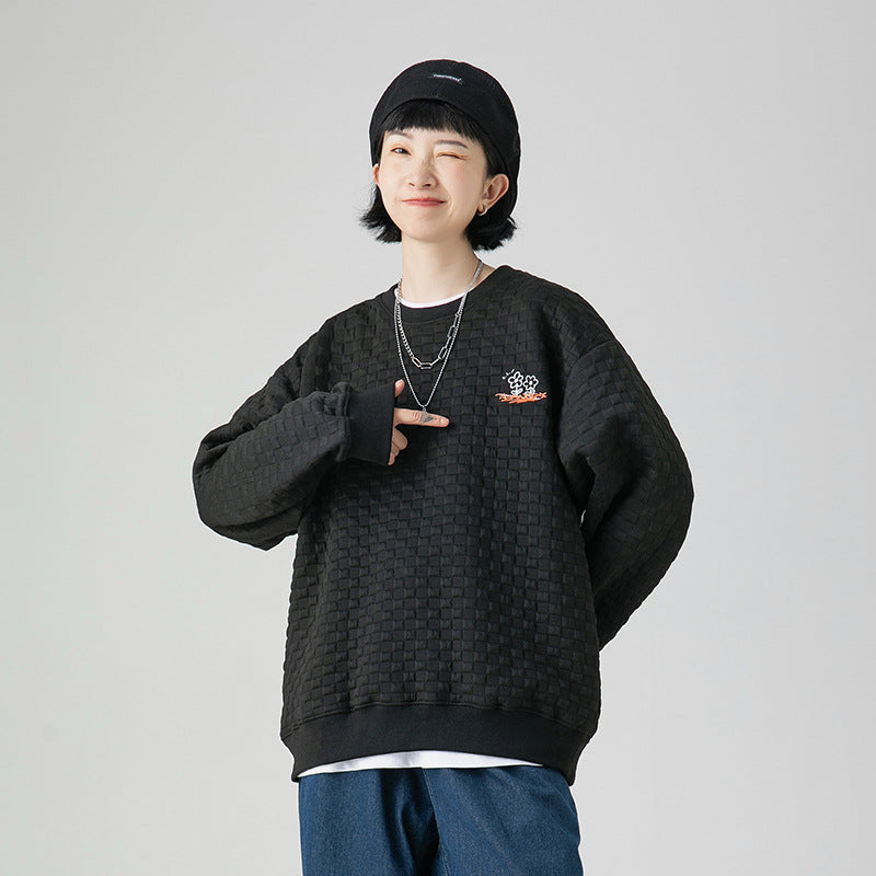 Men Graphic Hoodies Autumn and Winter Black Casual Jacket
