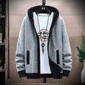 Men's Hoodie Fleece Padded Coat Solid Color Cardigan
