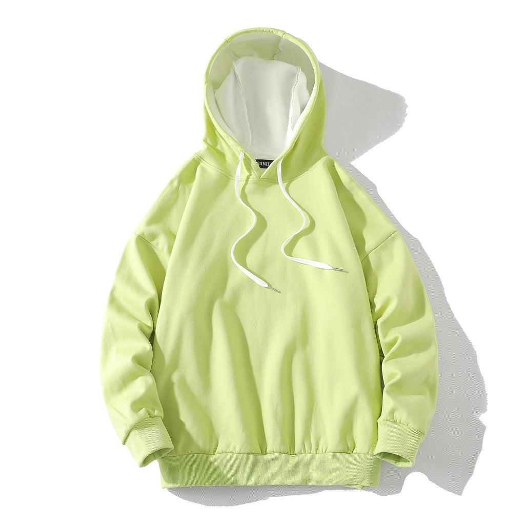 MEN'S Hoodie Solid Color with Fur Without Pockets