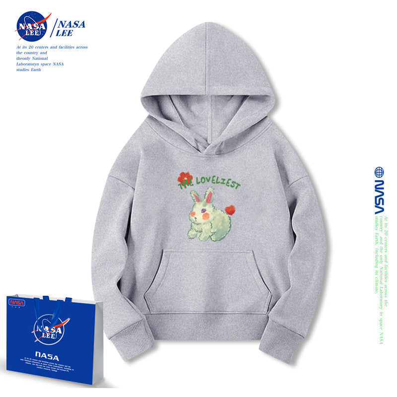 Nasa Children Hoodie Nasa Hooded Sweater Women'S Loose Fleece-Lined