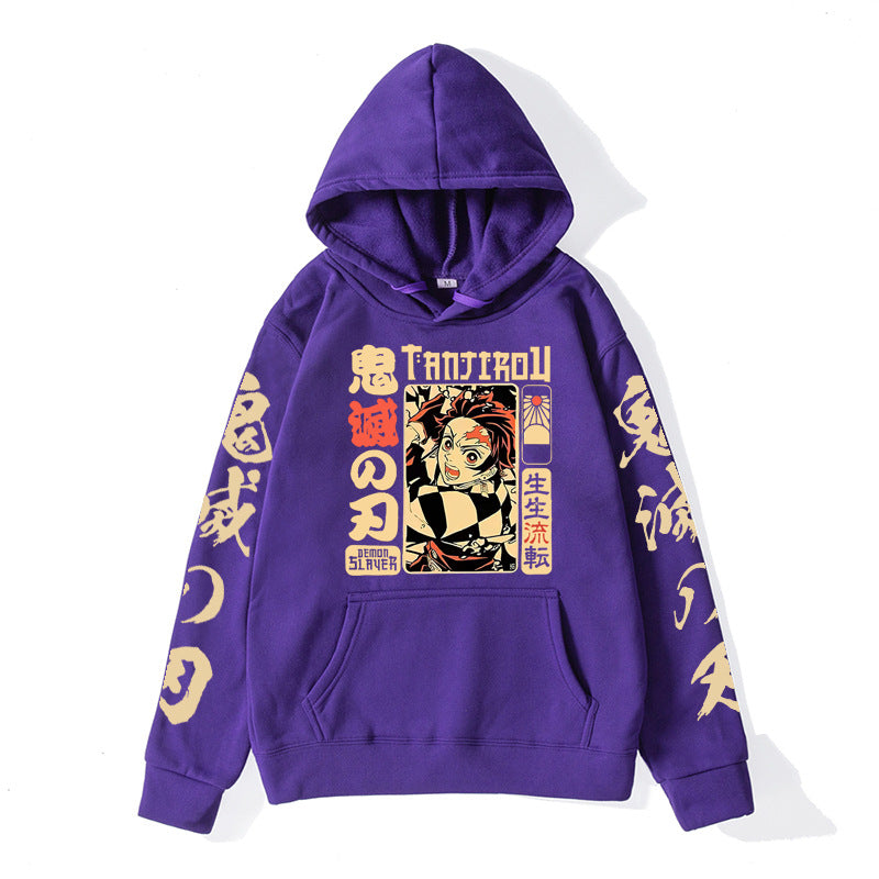Anime Hoddies Anime Kimetsu No Yaiba Sweatshirt Autumn and Winter Fleece Hoodie