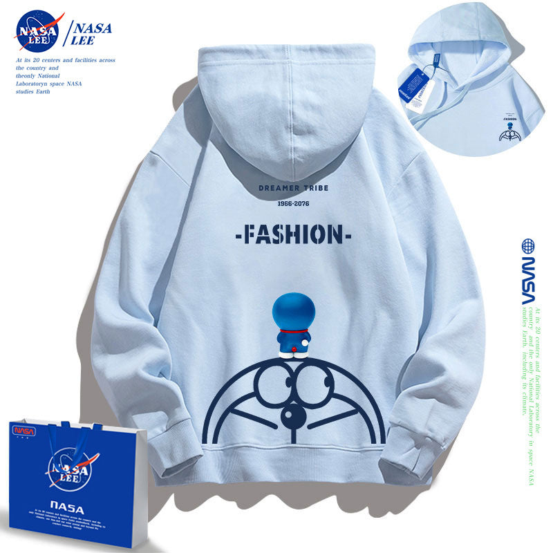 NASA Children Hoodie NASA Joint Name Doraemon Children's Hooded Sweatshirt Fleece-Lined