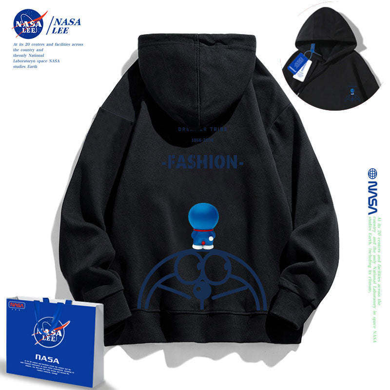 NASA Children Hoodie NASA Joint Name Doraemon Children's Hooded Sweatshirt Fleece-Lined