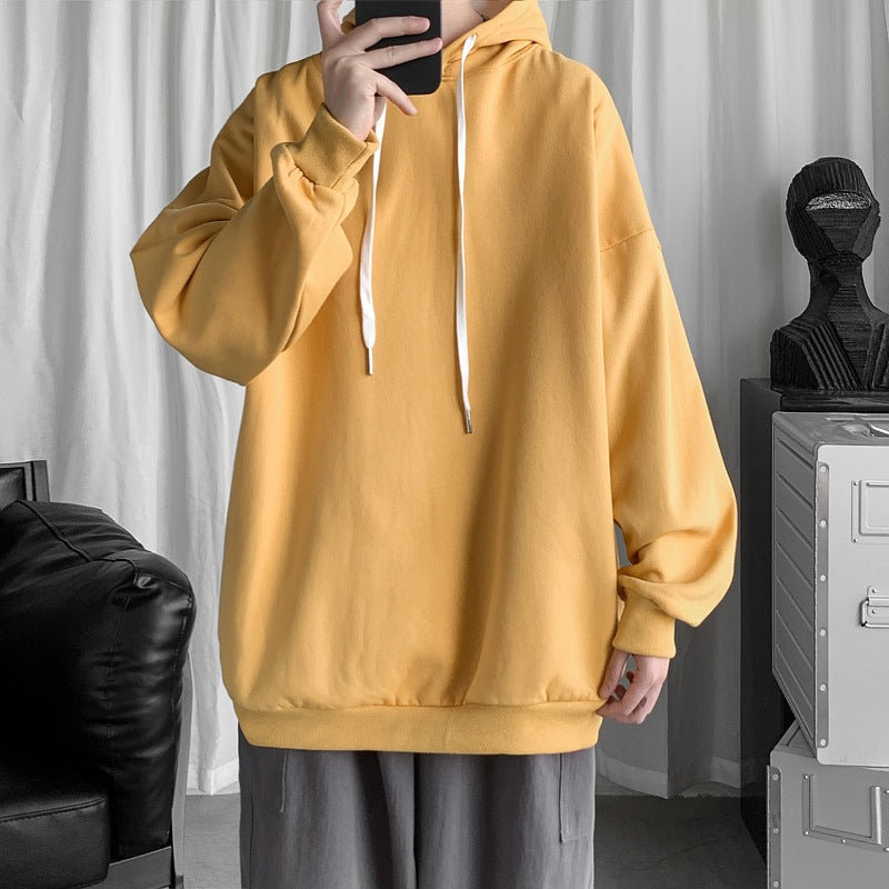 MEN'S Hoodie Solid Color with Fur No Pocket Coat