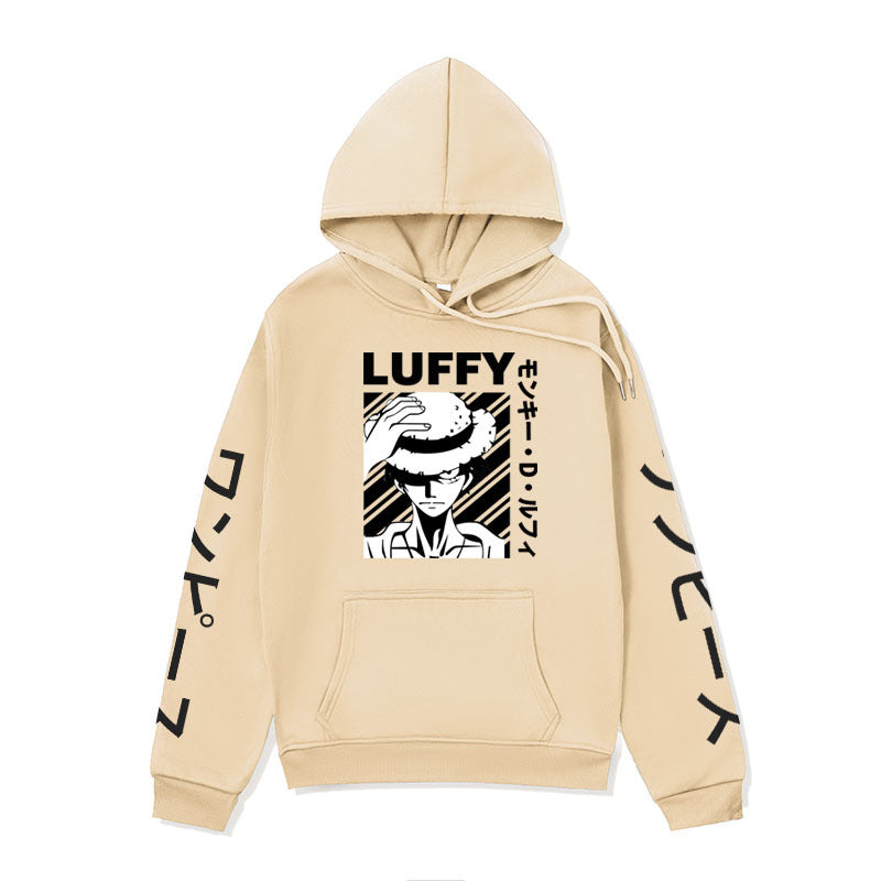 Anime Hoddies One Piece Anime Sweater Straw Hat Luffy Printed Hoodie Autumn Winter Sweater Men