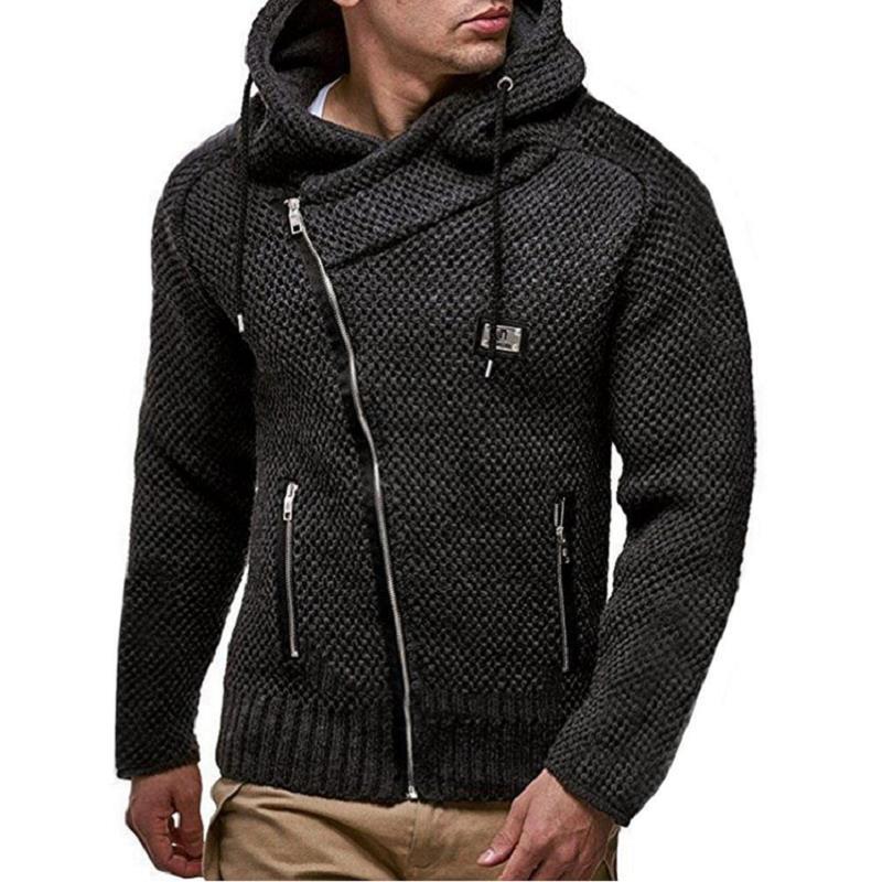 Baja Hoodie Fashion Oblique Zipper Slim Fit Long Sleeve