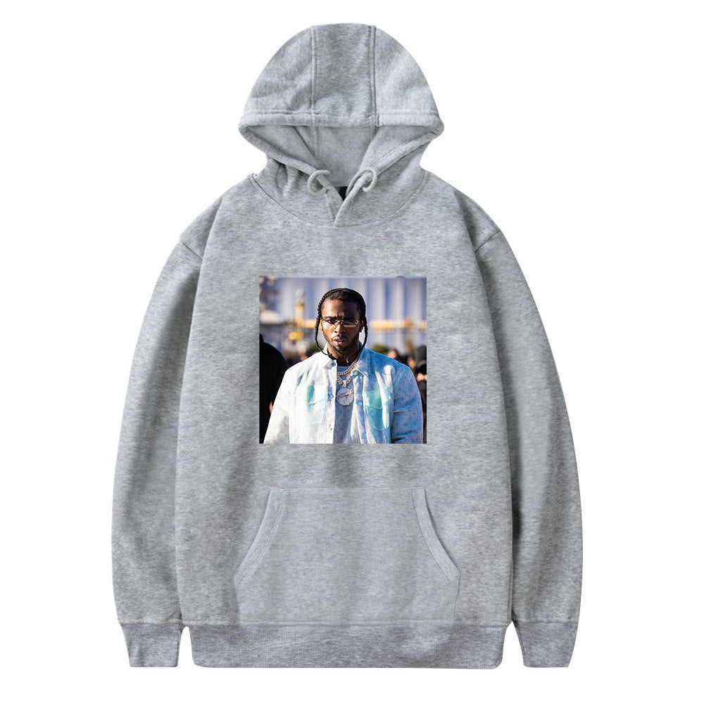 Pop Smoke Hoodies Printed Casual Loose-Fitting Hoodie Sweatshirt