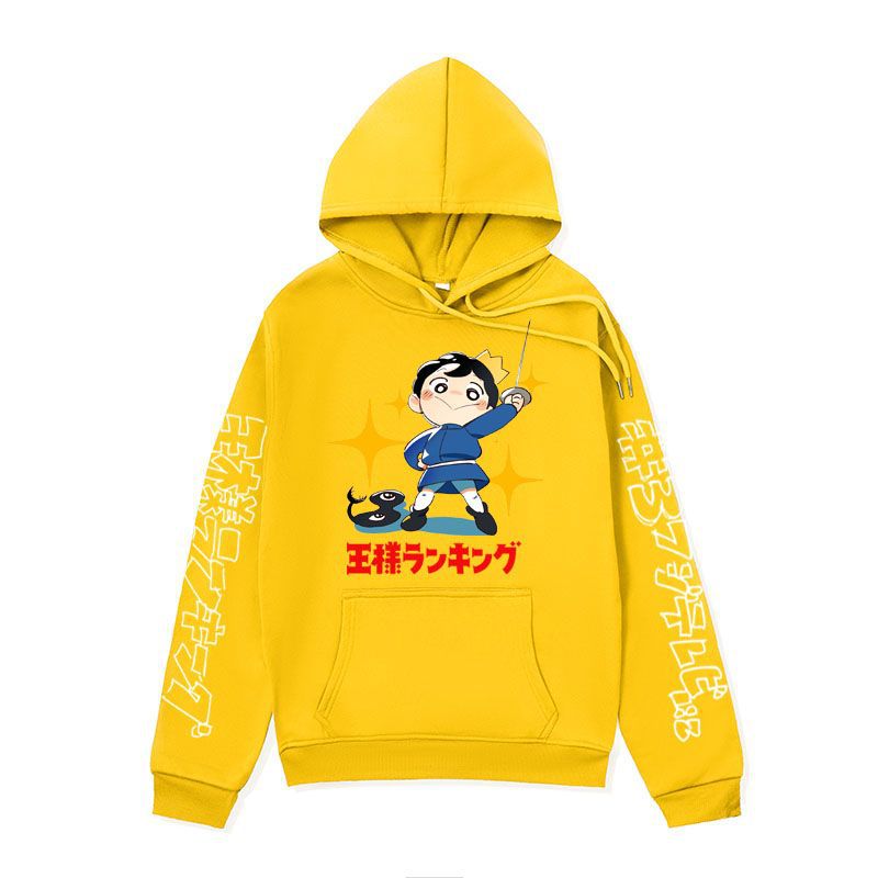 Anime Hoddies Poji King Printed Hoodie Autumn and Winter Fleece-Lined Hoodies