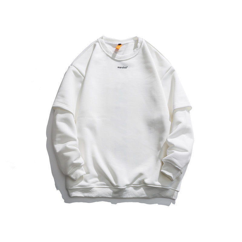 Crew Neck Sweatshirts for Men Men's Clothing Autumn Printed round Neck Short Sleeve Hoodie Male Student Pullover