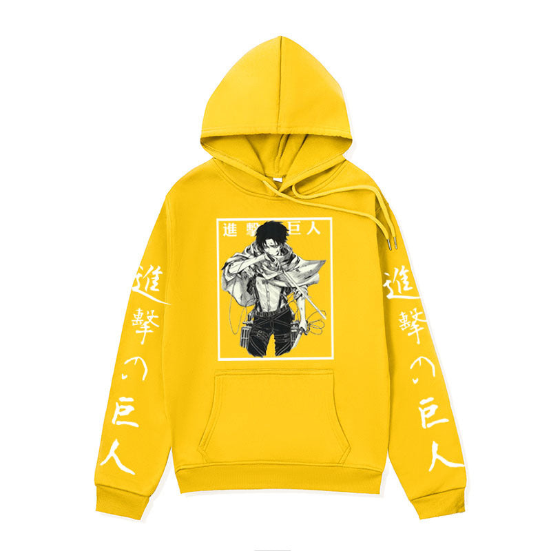 Anime Hoddies Autumn and Winter Fleece-Lined Hoodie Sun Man Attack on Titan Series Hoodie