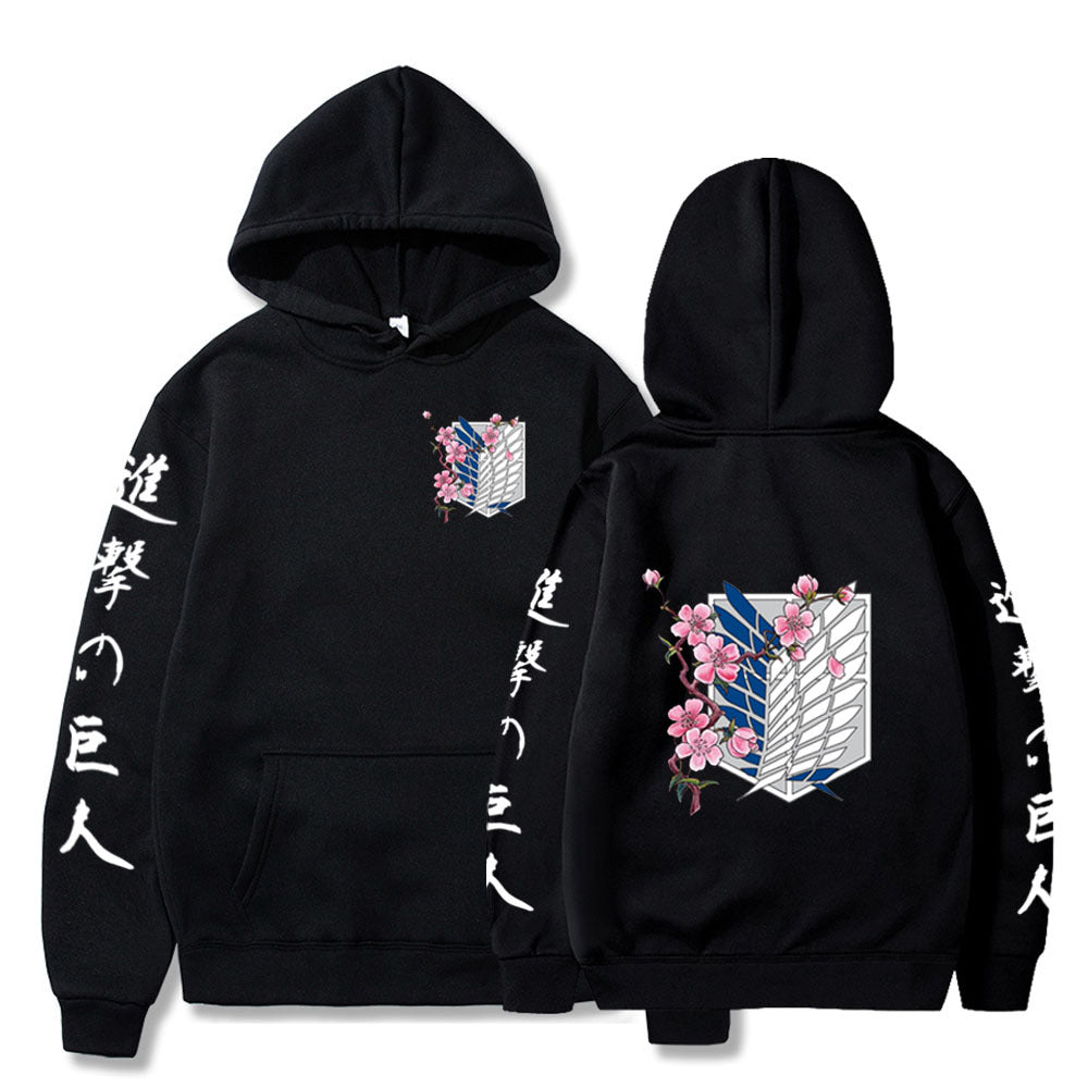 Anime Hoddies Attack on Titan Wing Printed Hoodie Sweatshirt Men's Sweater