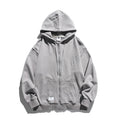 Man Fall Outfis Simple Solid Color Cardigan Hoodie Loose Leisure All-Matching Coat
