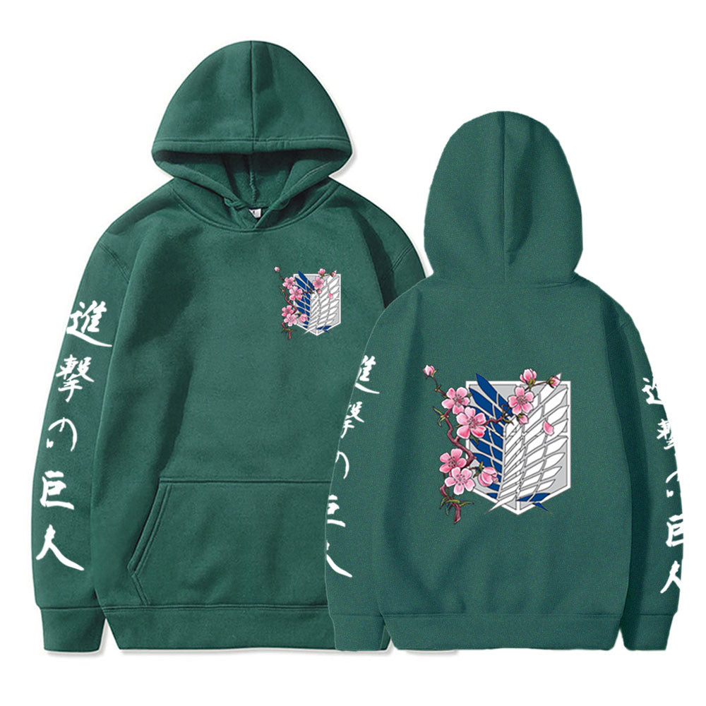 Anime Hoddies Attack on Titan Wing Printed Hoodie Sweatshirt Men's Sweater