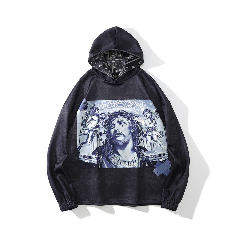 Man Fall Outfits Printed Hoodie Men's and Women's Hip Hop High Street Fashion Brand Style Tops Hoodie