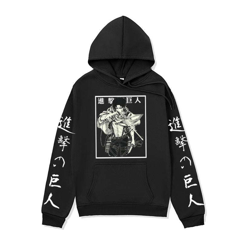 Anime Hoddies Autumn and Winter Fleece-Lined Hoodie Attack on Titan Coat