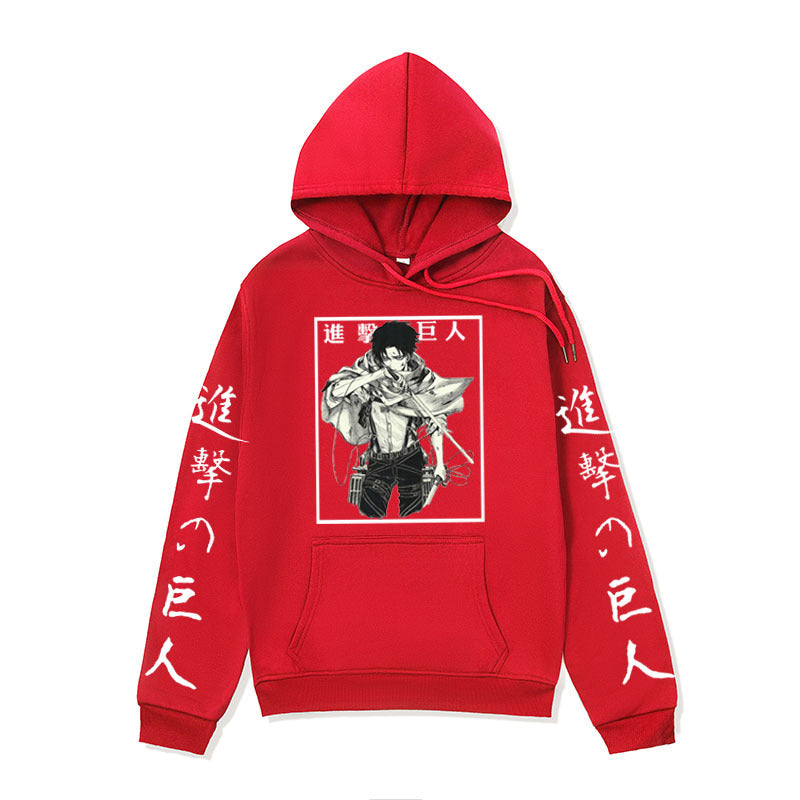 Anime Hoddies Autumn and Winter Fleece-Lined Hoodie Attack on Titan Coat