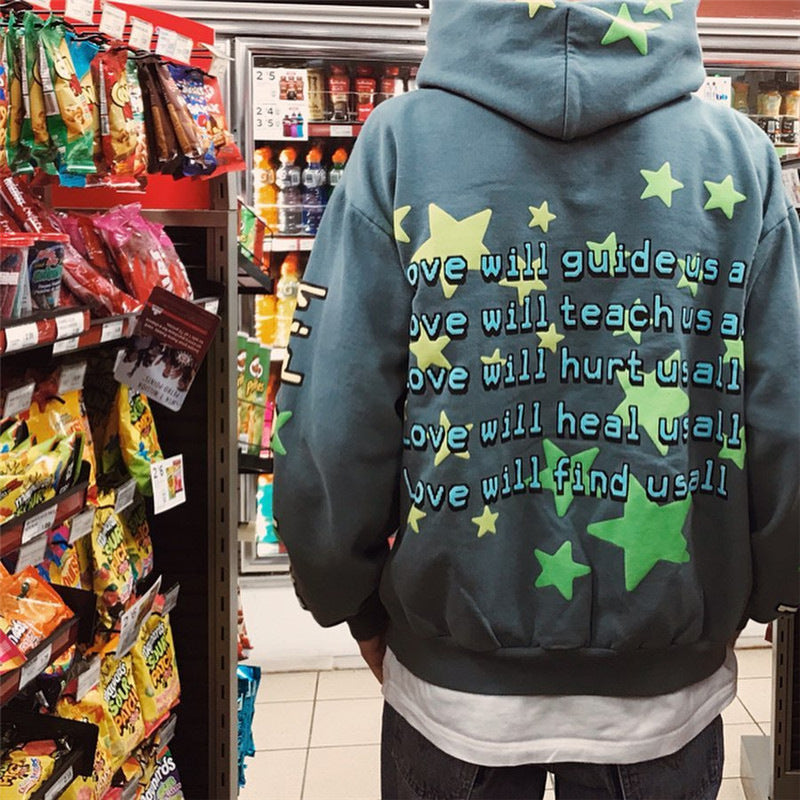 You Must Be Born Again Hoodie Xingx Puff Print Hooded Fleece Lined