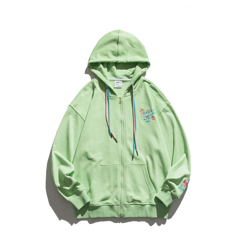 Men's Graphic Hoodies Men's Autumn Trendy Hooded Cardigan Sweater Men's and Women's Casual Jacket