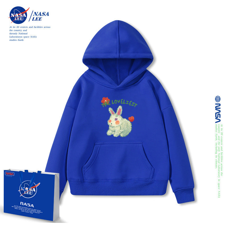 Nasa Children Hoodie Nasa Hooded Sweater Women'S Loose Fleece-Lined