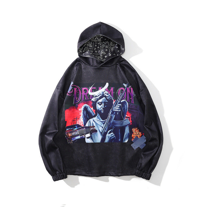 Man Fall Outfits Printed Hoodie Men's and Women's Hip Hop High Street Fashion Brand Style Tops Hoodie