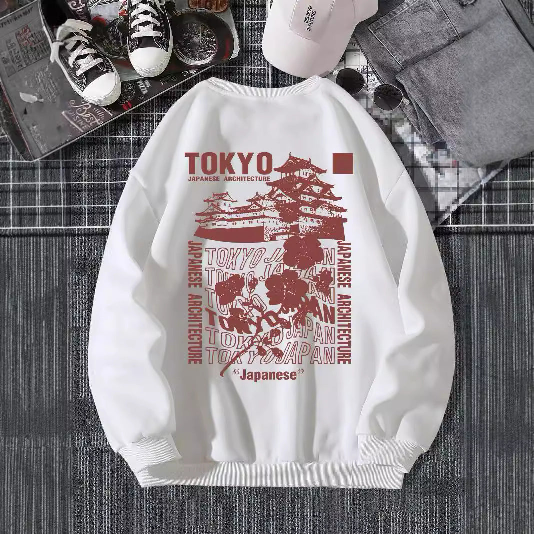 Sakura Printing Spring Casual Hoodies