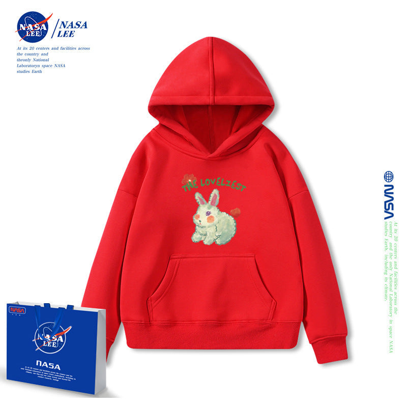 Nasa Children Hoodie Nasa Hooded Sweater Women'S Loose Fleece-Lined