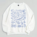 Women's Y2K Slim Round Neck Pullover  Hoodie
