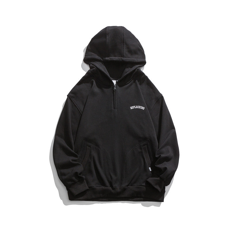 Man Fall Outfis Autumn Simple Letter Embroidered Hoodie Casual Top