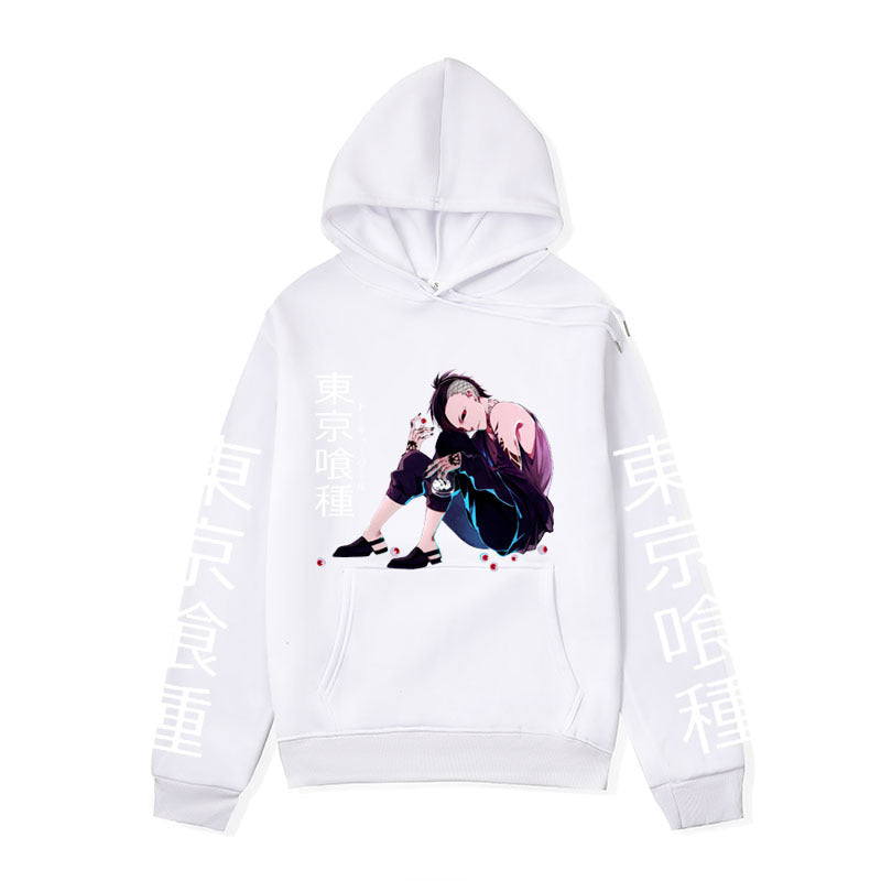 Anime Hoddies Tokyo Food Series Sweater Fleece-Lined Hoodie Fall Winter Coat