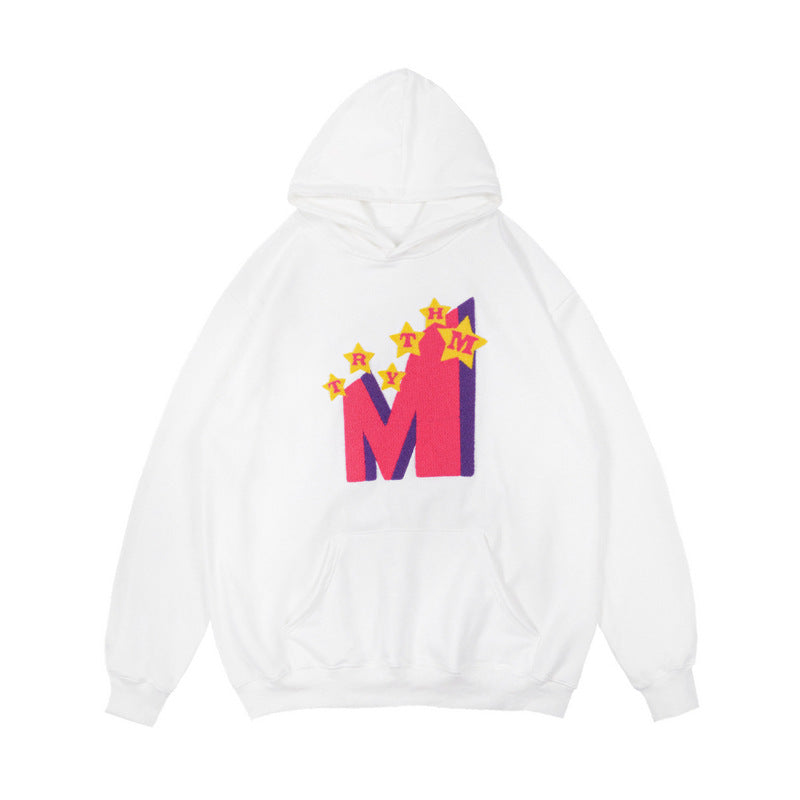 Man Fall Outfits Vintage Casual Hoodie Letter Hip Hop Hooded Sweater