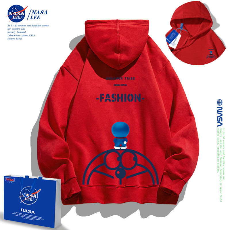 NASA Children Hoodie NASA Joint Name Doraemon Children's Hooded Sweatshirt Fleece-Lined