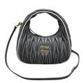 ＭＩ ＭＵ MATELASSÉ NAPPA LEATHER TOP HANDLE BAG GREY