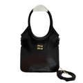 ＭＩ ＭＵ IVY NAPLAK PATENT LEATHER BAG BLACK