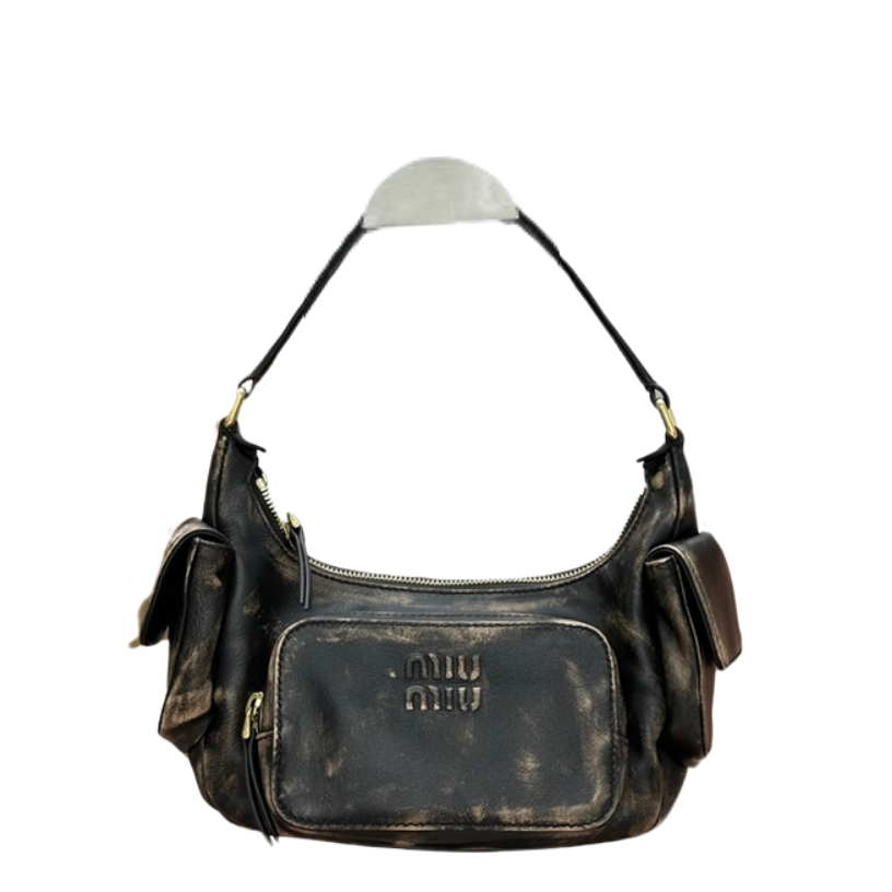 ＭＩ ＭＵ NAPPA LEATHER POCKET BAG COFFE