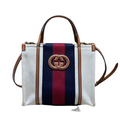 ＧＣＣＩIVORY CANVAS WEB INTERLOCKING G TOTE SMALL