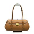 ＭＩ ＭＵ  LEATHER SHOULDER BAG COGNAC